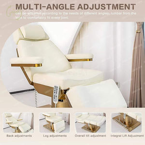 Moderne Luxuriöse Salonmöbel Kosmetikliege mit Edelstahlfuß, Fußsteuerung, Wimpernliege, 3/4 Motoren, Elektrische Gesichts- und Spa-Massageliege - Product Image 2