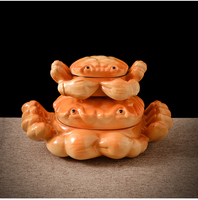 Bol en porcelaine de Chine en forme de crabe, tendance 2025, classique, non toxique, vaisselle de table pour fruits de mer, inspiré des animaux marins, décoration côtière