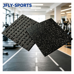 Dalles de sol en caoutchouc amortissantes et insonorisantes pour salle de sport en sous-sol, entraînement CrossFit, musculation - Product Image 1