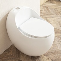 Nouvelle toilette compacte en céramique en forme d'œuf, à siphon, entièrement émaillée, monobloc, à poser au sol, siphon en P, facile à nettoyer, pour hôtels