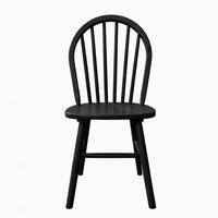 Chaises de salle à manger en bois d'hévéa pas chères, chaise Windsor en bois avec dossier à tiges pour cuisine, îlot ou mobilier de maison de style campagnard