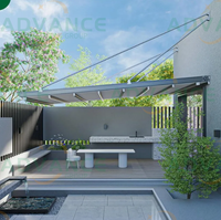 Pergola de luxe motorisée à télécommande en PVC avec toit rétractable en polycarbonate pour l'extérieur