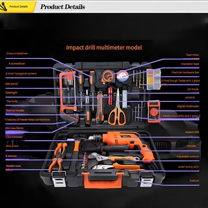 Phổ biến nhất thép carbon 66pcs tác động khoan vạn năng Mô Hình Xẻng Lithium điện điện Combo công cụ thiết lập - Product Image 2