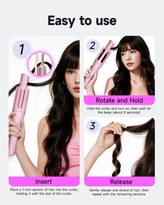 Rizador de Pelo Automático, Rizador Iónico Portátil con Rotación Automática, Rizador de Pelo con Temporizador para Ondas de Playa en Casa - Product Image 2