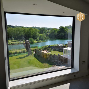 Fenêtre architecturale encadrée en verre fixe en <span class=keywords><strong>aluminium</strong></span> carré minimaliste haut de gamme pour coin lecture ou escalier - Product Image 1