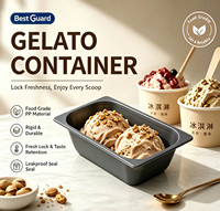 Barquette en PP jetable et réutilisable pour gelato, compatible avec les aliments, barquette thermoformée pour la conservation commerciale de la crème glacée