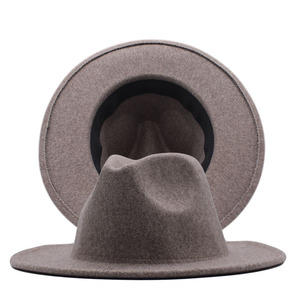 Cappello Fedora in feltro di lana personalizzato con Logo personalizzato di qualità per uomini e donne a tesa larga per la pesca di scene all'aperto casuali - Product Image 6