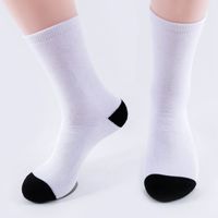 Chaussettes de sport blanches en polyester pour hommes, personnalisables par sublimation 3D