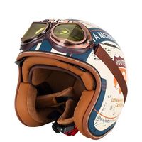 Casque de moto et de scooter électrique, casque de conduite rétro 3/4, casque de sécurité unisexe