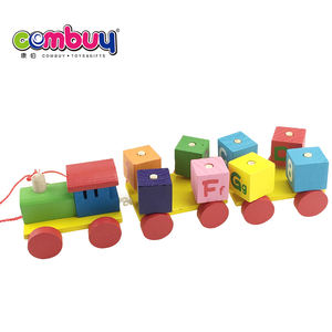 Istruzione giocattolo numeri arabi di un edificio in legno treno <span class=keywords><strong>blocco</strong></span> - Product Image 3