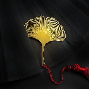 Benutzer definierte goldene hohle Lotus Blätter Tiefdruck Druck Metall Lesezeichen mit Quaste Schule Geschenk - Product Image 3