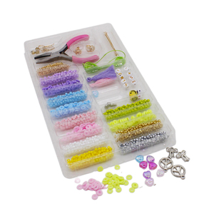 Kit per creazione di perline in plastica creativa fai da te Set di bracciali con perline di Design per bambini principianti - Product Image 2