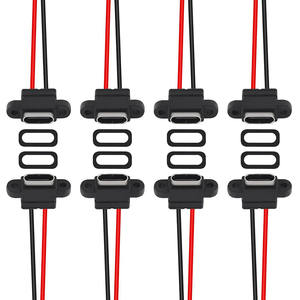 Connecteur <span class=keywords><strong>USB</strong></span> Type-C <span class=keywords><strong>femelle</strong></span> étanche 2P à <span class=keywords><strong>souder</strong></span>, câble d'extension <span class=keywords><strong>USB</strong></span>-C Pigtail, câble d'alimentation, prise <span class=keywords><strong>USB</strong></span>-C - Product Image 6