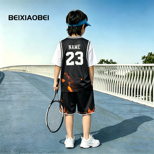 Nouvel ensemble uniforme <span class=keywords><strong>de</strong></span> basketball d'été 2026 <span class=keywords><strong>pour</strong></span> garçons – <span class=keywords><strong>Tenue</strong></span> <span class=keywords><strong>de</strong></span> sport deux pièces respirante à manches courtes et séchage rapide <span class=keywords><strong>pour</strong></span> enfants - Product Image 3