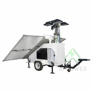 9M 10KVA di động di động DIESEL tín hiệu cao mast chiếu sáng tháp ánh sáng với đèn LED cho giá Máy phát điện - Product Image 4