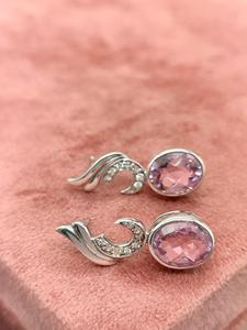 Pendientes de Plata de Ley 925 con Circonita Cúbica Rosa para Mujer, Diseño Clásico y Compacto, Joyería de Moda, Regalo para Fiestas - Product Image 1