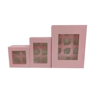 Boîte d'emballage <span class=keywords><strong>de</strong></span> dessert en mousse écologique Boîte <span class=keywords><strong>de</strong></span> papier pour pouding sucré Mini boîte d'emballage <span class=keywords><strong>de</strong></span> gâteau avec fenêtre en PVC - Product Image 4