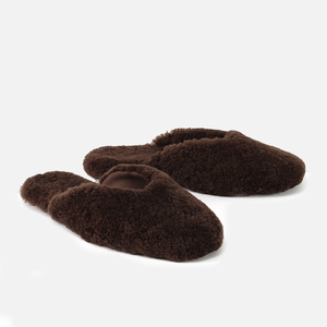 Mules plates de luxe en <span class=keywords><strong>peau</strong></span> de mouton véritable, fourrure de mouton, pantoufles en laine <span class=keywords><strong>d</strong></span>'<span class=keywords><strong>agneau</strong></span> pour femmes - Product Image 2
