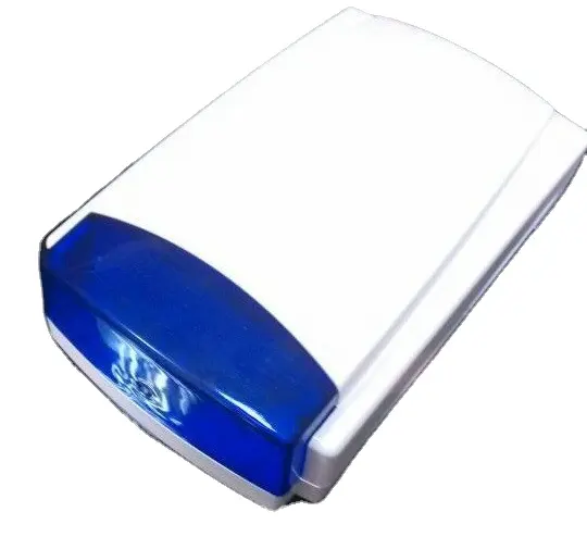Alarma de sirena piezoeléctrica de lente azul para sistema de seguridad del hogar, alarma antirrobo con batería de 120db, 12v, sirena estroboscópica
