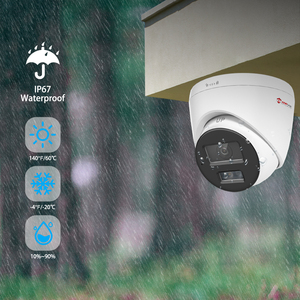 4MP Hybrid Light Turret POE <strong>Camera</strong> Smart Color Night Vision <strong>Wired</strong> <strong>Security</strong> <strong>Camera</strong> Outdoor with Microphone IP67 Weatherproof 512G - Product Image 3