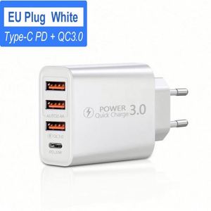 Custom Multi-Port 25W <b>USB</b>-<b>C</b> Charger <b>Adapter</b> Durable PVC Material Fast PD & QC Charge for iPhone 12-16 Samsung S24-S22 EU <b>Plug</b> - Product Image 3