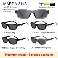 Lunettes de soleil TFB 2025 en acétate, monture noire œil de chat, monture intégrale, UV400, unisexe, look vintage, mode, haute qualité