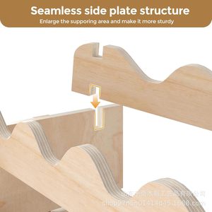 Range-bouteilles empilable en bois 6 niveaux en bouleau, autoportant, pour caves - Product Image 3