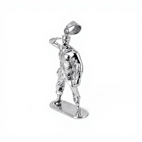 Collier pendentif soldat de dessin animé en acier inoxydable Yunnique, chaîne à maillons, cadeau unisexe, bijoux au design unique, vente en gros