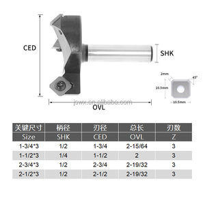 Fraise de surfaçage CNC pour bois, à plaques hélicoïdales en carbure, 1/2 <span class=keywords><strong>12mm</strong></span>, 15 hélices, ODM OEM 2 - Product Image 3
