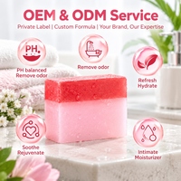 Savon artisanal OEM/ODM à la fraise pour l'hygiène intime, à base d'huiles essentielles, hydratant, raffermissant, équilibrant le pH et apaisant pour le bain