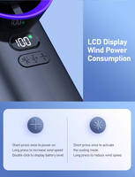 Ventilador de Mano Personalizado M57 con Enfriamiento de Verano, Certificación CE y RoHS, 100 Velocidades con Ajuste Continuo, Motor sin Escobillas, Recargable