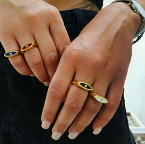 Bague pour les <span class=keywords><strong>yeux</strong></span> en gros de haute qualité en acier inoxydable 316L bague de bijoux de doigt <span class=keywords><strong>grec</strong></span> avec des <span class=keywords><strong>yeux</strong></span> turcs pour la protection - Product Image 4