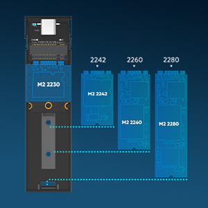 Aluminum 10Gbps 2 in 1 <strong>Sata</strong> &amp; M.2 NVME. <strong>Hard</strong> <strong>Disk</strong> Drive <strong>Enclosure</strong> Compatible with Window Mac OS Android System - Product Image 4