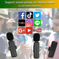 Nouveauté 1-Drag 2-Microphone Lavalier 2.4GHz Portable Type C Connecteur Sans Fil Interview Enregistrement Mic pour Ordinateur