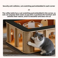 Nouvelle Table Basse Longue de Salon Style Médiéval 2026 pour la Maison, en Bois Massif Haut de Gamme avec Verre Trempé, Mobile, pour Personnes et Animaux