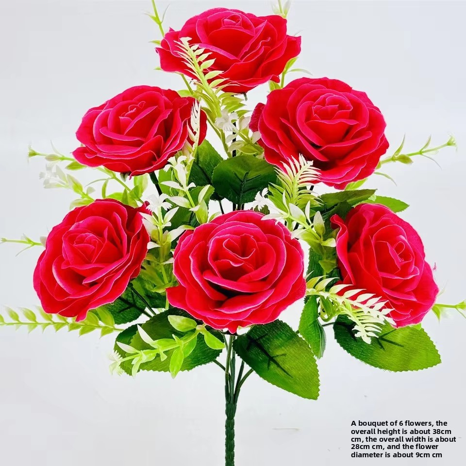 Single branch of happiness rose pure rose red