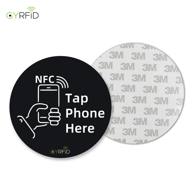 Custom 100mm Waterproof NFC Tag Sticker Tap Your Phone 213/215/216Chip Round Anti Metal NFC Sticker