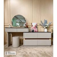 Table de toilette de style moderne avec miroirs, plusieurs tiroirs, style luxe léger, meubles de chambre à coucher pour usage domestique
