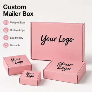กล่องไปรษณีย์พับได้สีชมพูด้าน พิมพ์ลายตามสั่ง ขายส่งจากโรงงาน หลายขนาด กล่องกระดาษลูกฟูกสำหรับจัดส่ง รีไซเคิลได้ พิมพ์โลโก้ตามสั่ง - Product Image 1