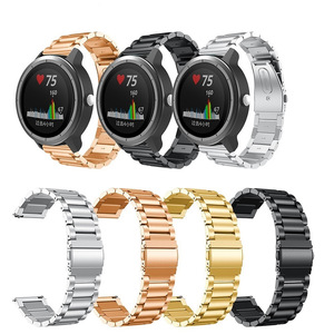 Bracelet de montre de luxe en acier inoxydable noir de 22 mm pour <span class=keywords><strong>Garmin</strong></span> Venu/3/2/<span class=keywords><strong>SQ</strong></span>/<span class=keywords><strong>SQ</strong></span> 2/Venu2 Plus Vivoactive 3/4/5 - Product Image 1