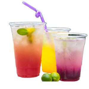 Custom logo eco friendly bubble tea beverage disposable PET plastic Popcorn containers