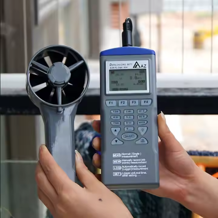 AZ9671 Digital Temperature Anemometer Datalogger Programmable Wind ...
