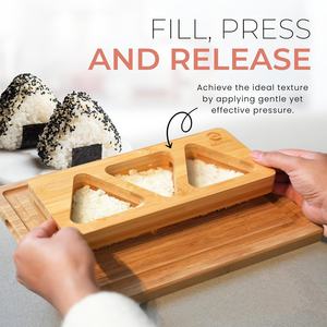 Molde japonés de madera para <span class=keywords><strong>Sushi</strong></span>, triángulo amor, cocina DIY, rollo de arroz y verduras, herramienta de fabricación Bento, marco de molde de madera maciza - Product Image 1