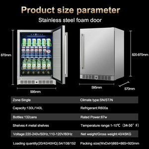 Enfriador de Vino y Bebidas Eléctrico con Enfriamiento por Aire, Refrigerador Comercial de Acero Inoxidable, Enfriador de Bebidas con Pantalla - Product Image 5