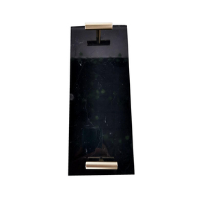 Plateau de vanité rectangulaire en marbre de luxe XPIC avec <span class=keywords><strong>poignée</strong></span> en métal au design <span class=keywords><strong>Art</strong></span> Déco pour plateau alimentaire, taille personnalisée acceptée - Product Image 5