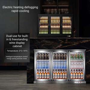 Réfrigérateur de bar encastrable sous comptoir avec portes en verre trempé double, élégant réfrigérateur intégré pour hôtel, café, bar commercial - Product Image 6