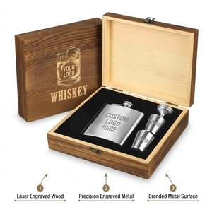 Shunstone Moderne 5oz En Acier Inoxydable Whisky Hip Flask Gift Set Anniversaire Entreprise Cadeaux Promotionnels pour Hommes - Product Image 6