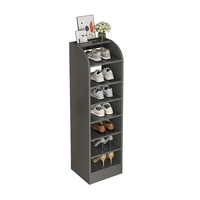 Étagère à chaussures en acier, design moderne, multi-niveaux, gain de place, anti-poussière, 7 étagères, pour entrée de maison, petit salon