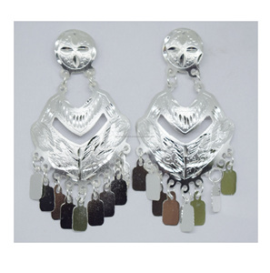 2025 Zambia verde 4 pares 20mm oro y Rosa turco colorido pequeños pendientes colgantes joyería étnica ropa de verano joyería - Product Image 1