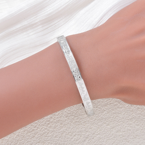 Trendy personnalisé <b>engraved</b> tribal symbolic motif silver 316L charms bulk handcrafted stainless steel fine cuff bracelet - Product Image 3